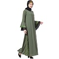 A-line abaya with Black sequins work- Jade Green A-line abaya with Black sequins work- Jade Green